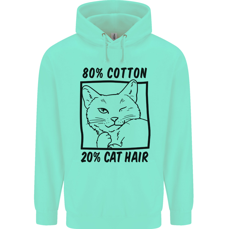 Part Cotton Part Cat Hair Funny Mens 80% Cotton Hoodie Peppermint
