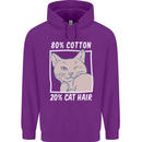 Part Cotton Part Cat Hair Funny Mens 80% Cotton Hoodie Purple