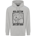 Part Cotton Part Cat Hair Funny Mens 80% Cotton Hoodie Sports Grey