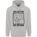 Part Cotton Part Cat Hair Funny Mens 80% Cotton Hoodie Sports Grey