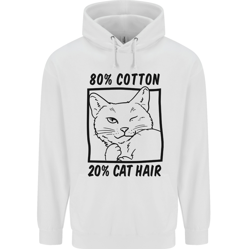 Part Cotton Part Cat Hair Funny Mens 80% Cotton Hoodie White