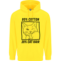 Part Cotton Part Cat Hair Funny Mens 80% Cotton Hoodie Yellow