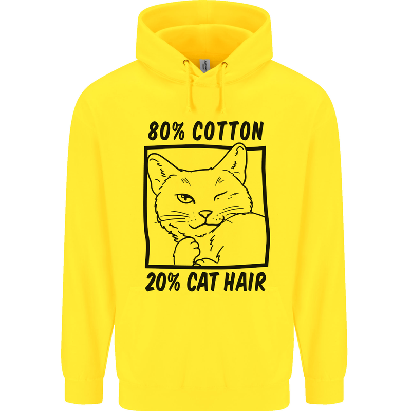 Part Cotton Part Cat Hair Funny Mens 80% Cotton Hoodie Yellow