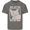 Part Cotton Part Cat Hair Funny Mens Cotton T-Shirt Tee Top Charcoal