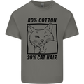 Part Cotton Part Cat Hair Funny Mens Cotton T-Shirt Tee Top Charcoal
