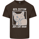 Part Cotton Part Cat Hair Funny Mens Cotton T-Shirt Tee Top Dark Chocolate
