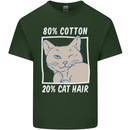 Part Cotton Part Cat Hair Funny Mens Cotton T-Shirt Tee Top Forest Green