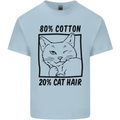 Part Cotton Part Cat Hair Funny Mens Cotton T-Shirt Tee Top Light Blue