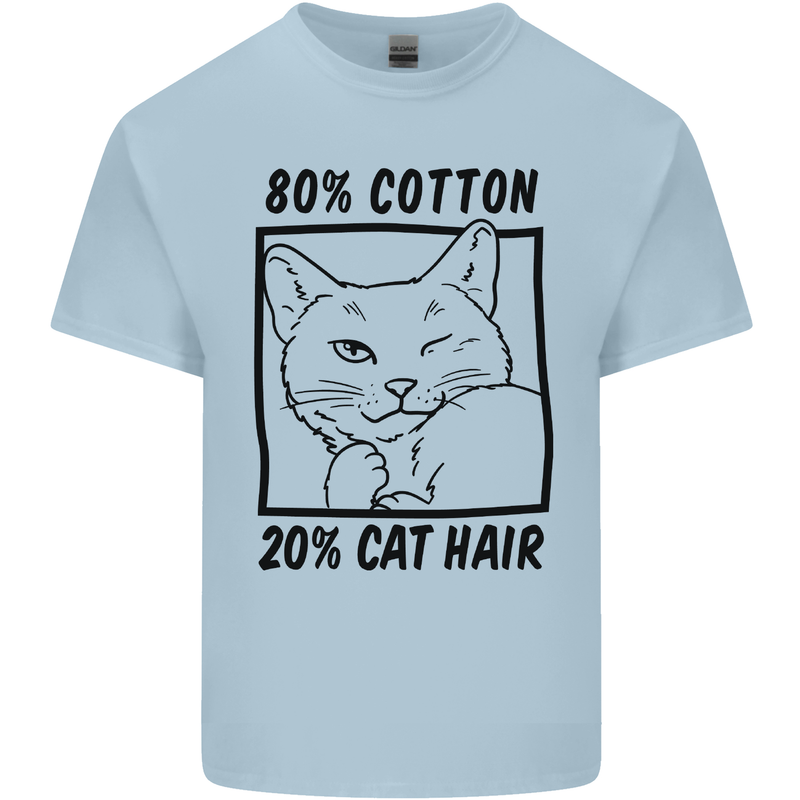 Part Cotton Part Cat Hair Funny Mens Cotton T-Shirt Tee Top Light Blue