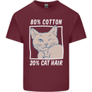 Part Cotton Part Cat Hair Funny Mens Cotton T-Shirt Tee Top Maroon