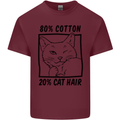 Part Cotton Part Cat Hair Funny Mens Cotton T-Shirt Tee Top Maroon