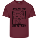 Part Cotton Part Cat Hair Funny Mens Cotton T-Shirt Tee Top Maroon