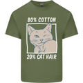 Part Cotton Part Cat Hair Funny Mens Cotton T-Shirt Tee Top Military Green