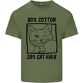 Part Cotton Part Cat Hair Funny Mens Cotton T-Shirt Tee Top Military Green