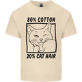 Part Cotton Part Cat Hair Funny Mens Cotton T-Shirt Tee Top Natural