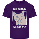 Part Cotton Part Cat Hair Funny Mens Cotton T-Shirt Tee Top Purple