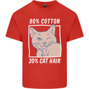 Part Cotton Part Cat Hair Funny Mens Cotton T-Shirt Tee Top Red