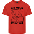 Part Cotton Part Cat Hair Funny Mens Cotton T-Shirt Tee Top Red