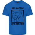 Part Cotton Part Cat Hair Funny Mens Cotton T-Shirt Tee Top Royal Blue