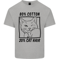 Part Cotton Part Cat Hair Funny Mens Cotton T-Shirt Tee Top Sports Grey