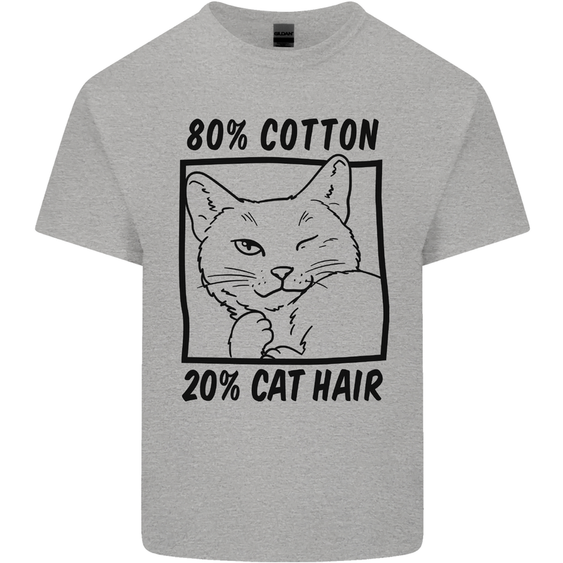 Part Cotton Part Cat Hair Funny Mens Cotton T-Shirt Tee Top Sports Grey