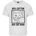 Part Cotton Part Cat Hair Funny Mens Cotton T-Shirt Tee Top White