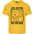 Part Cotton Part Cat Hair Funny Mens Cotton T-Shirt Tee Top Yellow