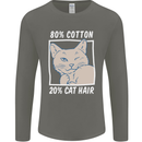 Part Cotton Part Cat Hair Funny Mens Long Sleeve T-Shirt Charcoal