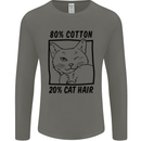 Part Cotton Part Cat Hair Funny Mens Long Sleeve T-Shirt Charcoal