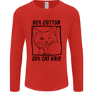 Part Cotton Part Cat Hair Funny Mens Long Sleeve T-Shirt Red