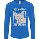 Part Cotton Part Cat Hair Funny Mens Long Sleeve T-Shirt Royal Blue