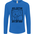 Part Cotton Part Cat Hair Funny Mens Long Sleeve T-Shirt Royal Blue