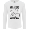Part Cotton Part Cat Hair Funny Mens Long Sleeve T-Shirt White