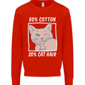 Part Cotton Part Cat Hair Funny Mens Sweatshirt Jumper Bright Red