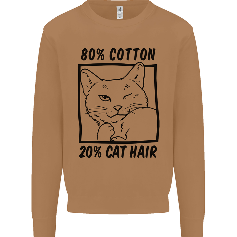 Part Cotton Part Cat Hair Funny Mens Sweatshirt Jumper Caramel Latte