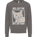 Part Cotton Part Cat Hair Funny Mens Sweatshirt Jumper Charcoal