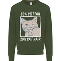 Part Cotton Part Cat Hair Funny Mens Sweatshirt Jumper Forest Green