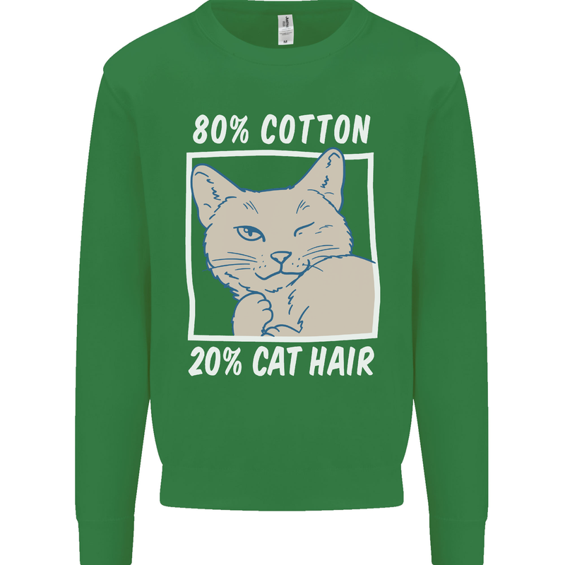 Part Cotton Part Cat Hair Funny Mens Sweatshirt Jumper Irish Green