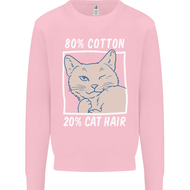 Part Cotton Part Cat Hair Funny Mens Sweatshirt Jumper Light Pink