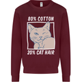 Part Cotton Part Cat Hair Funny Mens Sweatshirt Jumper Maroon