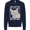 Part Cotton Part Cat Hair Funny Mens Sweatshirt Jumper Navy Blue