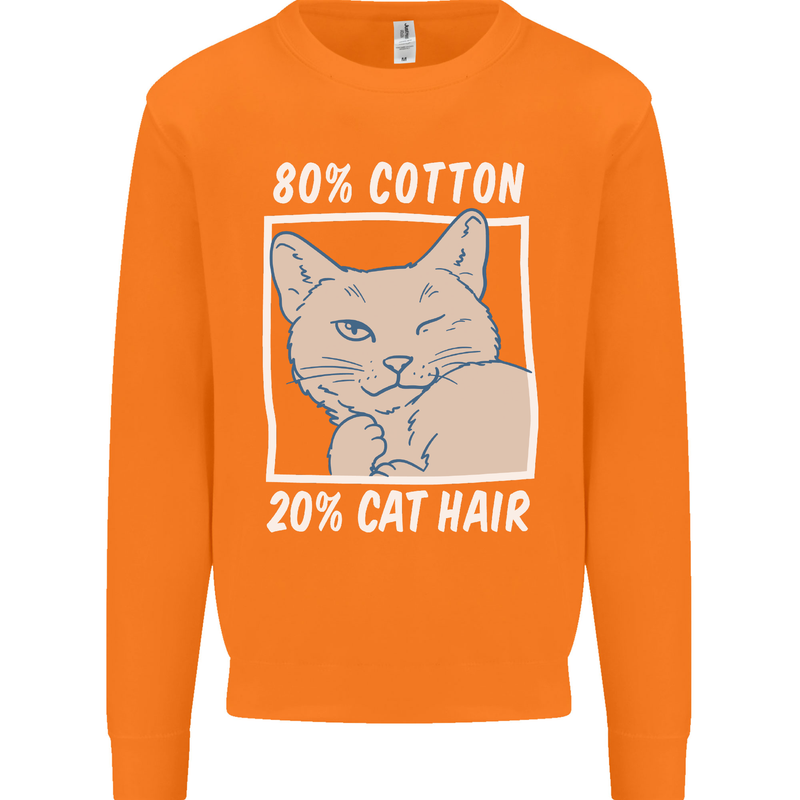 Part Cotton Part Cat Hair Funny Mens Sweatshirt Jumper Orange