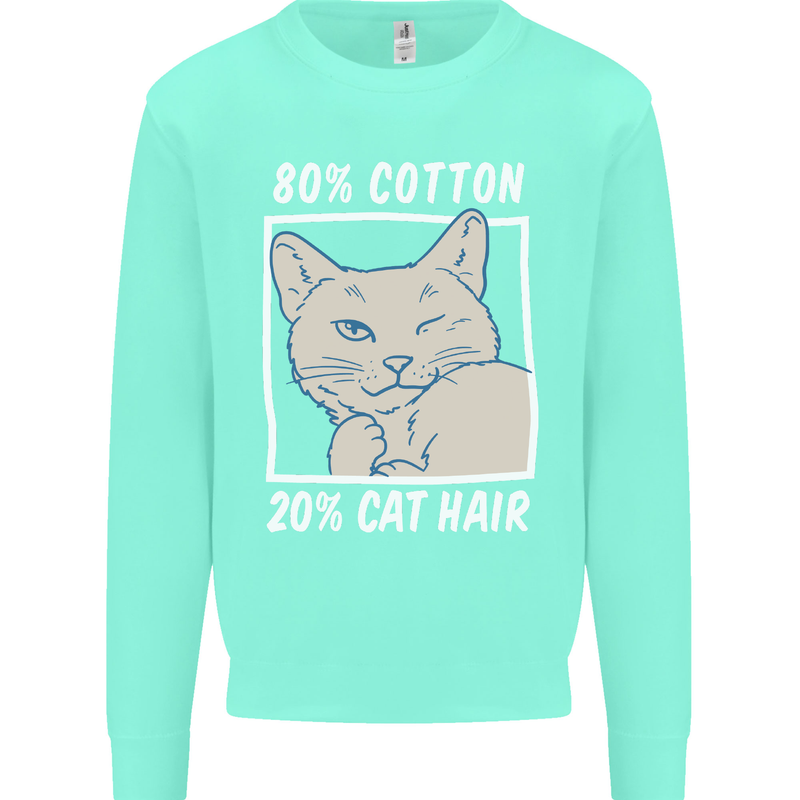 Part Cotton Part Cat Hair Funny Mens Sweatshirt Jumper Peppermint