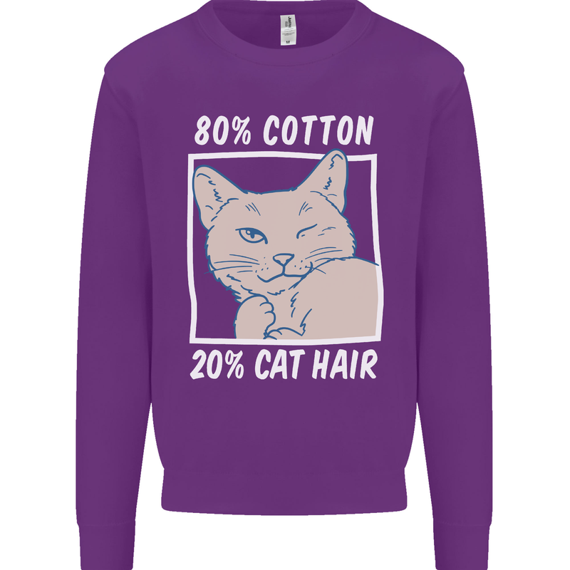 Part Cotton Part Cat Hair Funny Mens Sweatshirt Jumper Purple