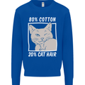 Part Cotton Part Cat Hair Funny Mens Sweatshirt Jumper Royal Blue