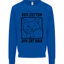 Part Cotton Part Cat Hair Funny Mens Sweatshirt Jumper Royal Blue