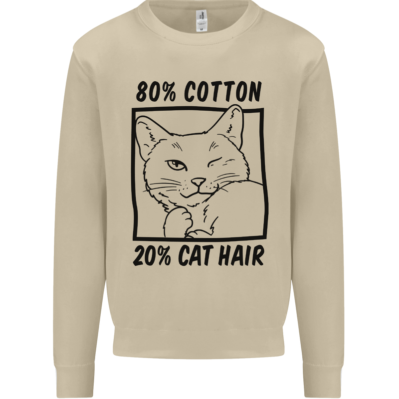 Part Cotton Part Cat Hair Funny Mens Sweatshirt Jumper Sand