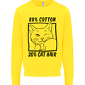 Part Cotton Part Cat Hair Funny Mens Sweatshirt Jumper Yellow