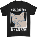 Part Cotton Part Cat Hair Funny Mens T-Shirt Cotton Gildan Black