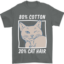 Part Cotton Part Cat Hair Funny Mens T-Shirt Cotton Gildan Charcoal
